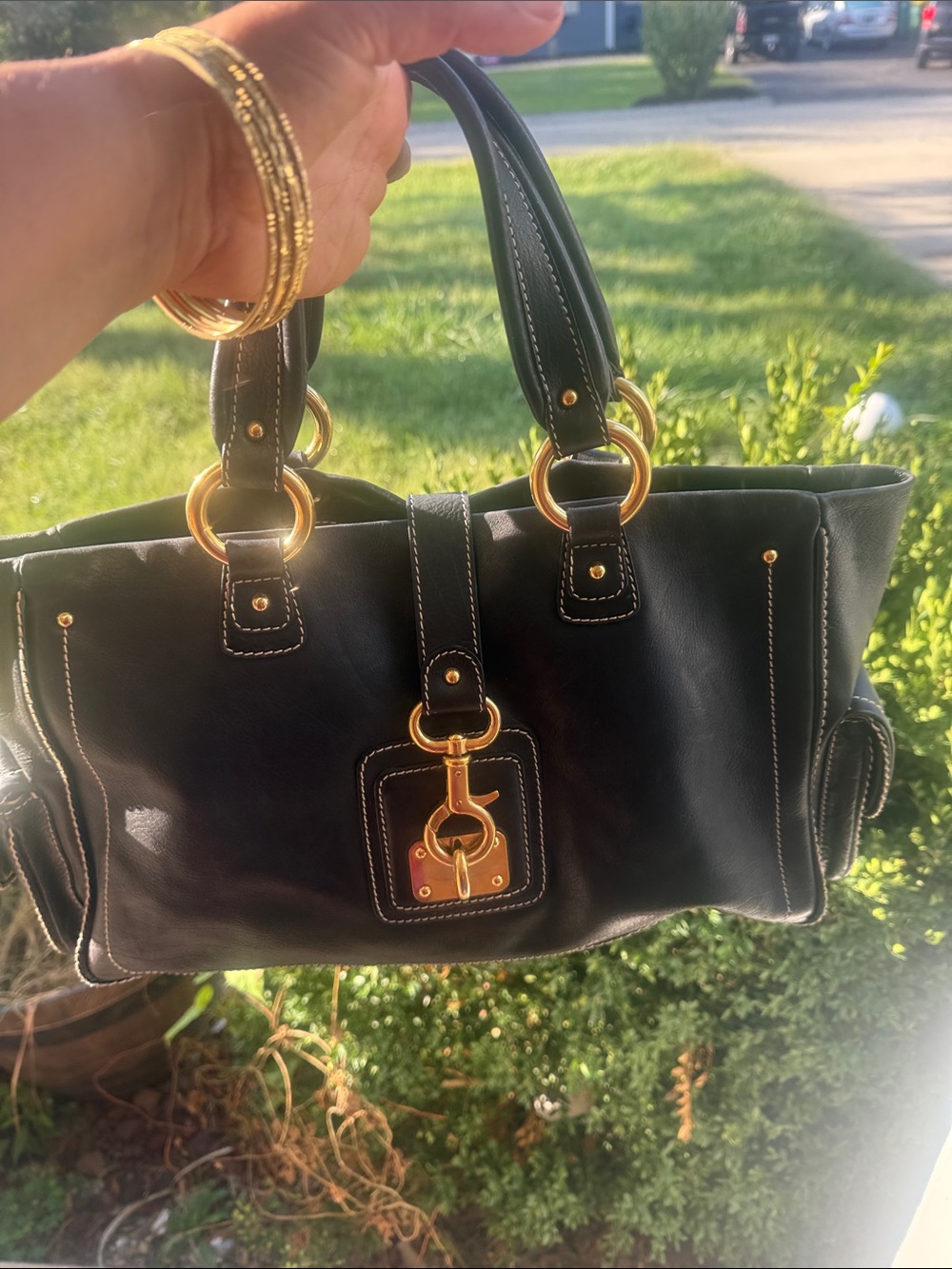🖤Classic lovely Marc Jacobs satchel Black Leather Tote Bag with Gold Hardware🖤 - Picture 9 of 17